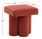 Safavieh Couture Deangelo Velvet Ottoman - Rust