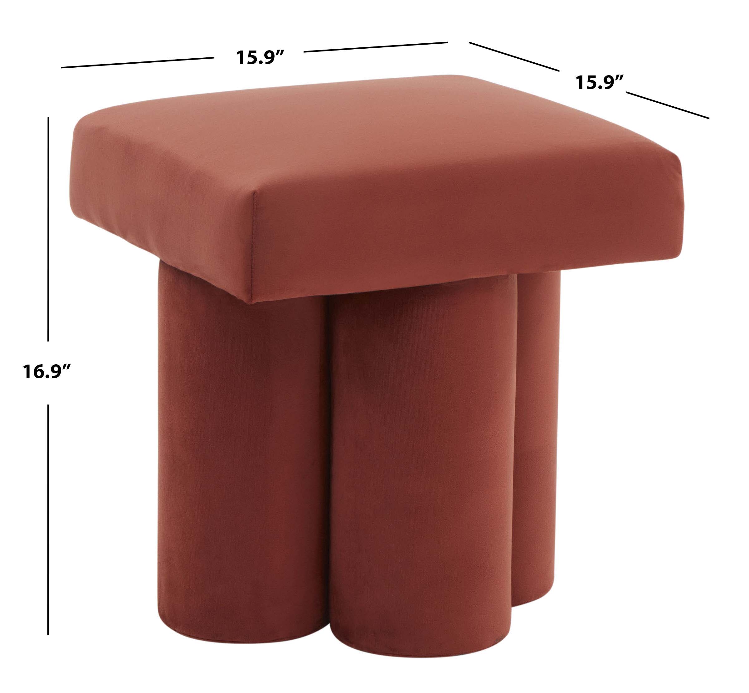 Safavieh Couture Deangelo Velvet Ottoman - Rust