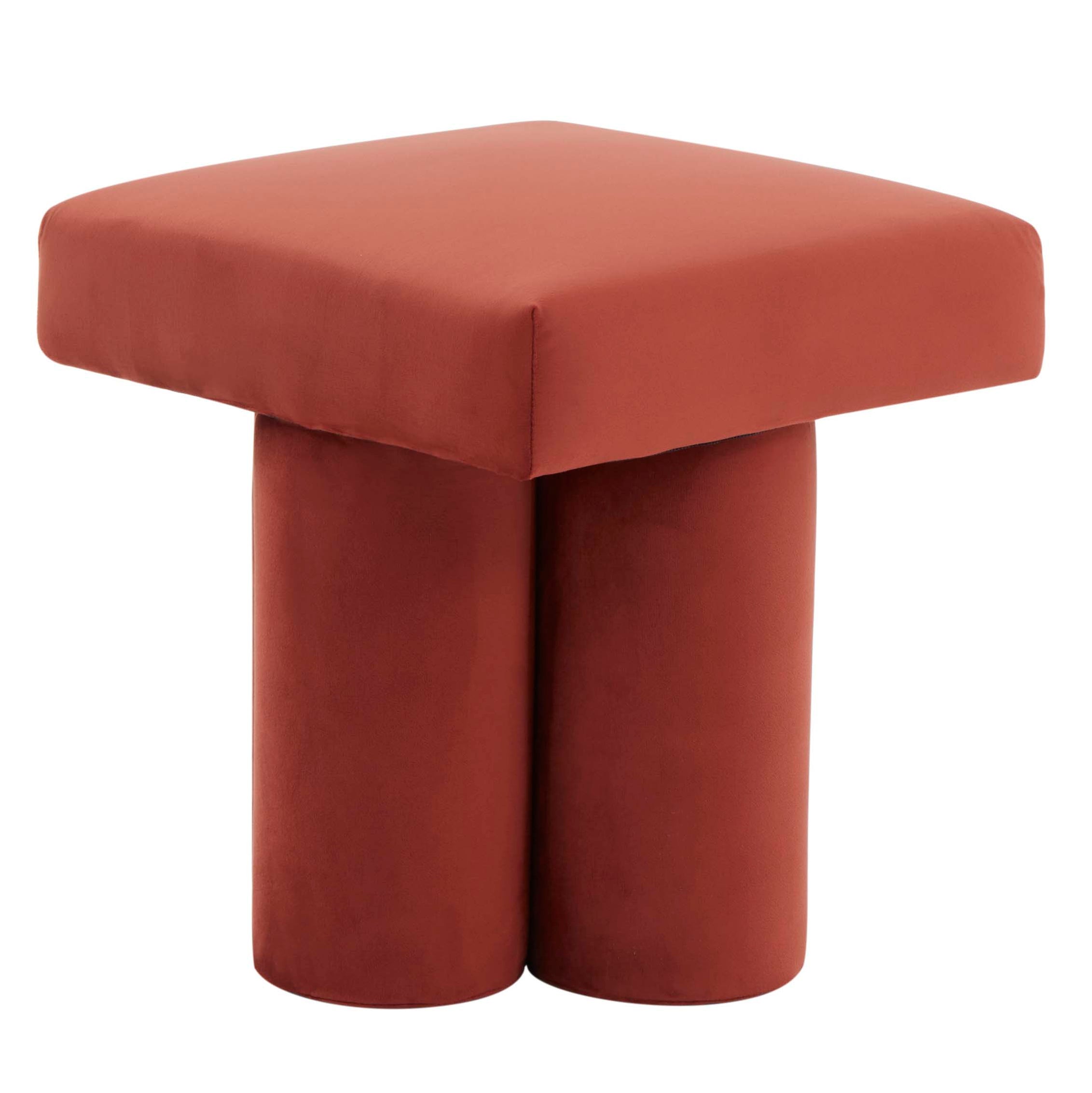 Safavieh Couture Deangelo Velvet Ottoman - Rust