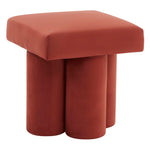 Safavieh Couture Deangelo Velvet Ottoman - Rust