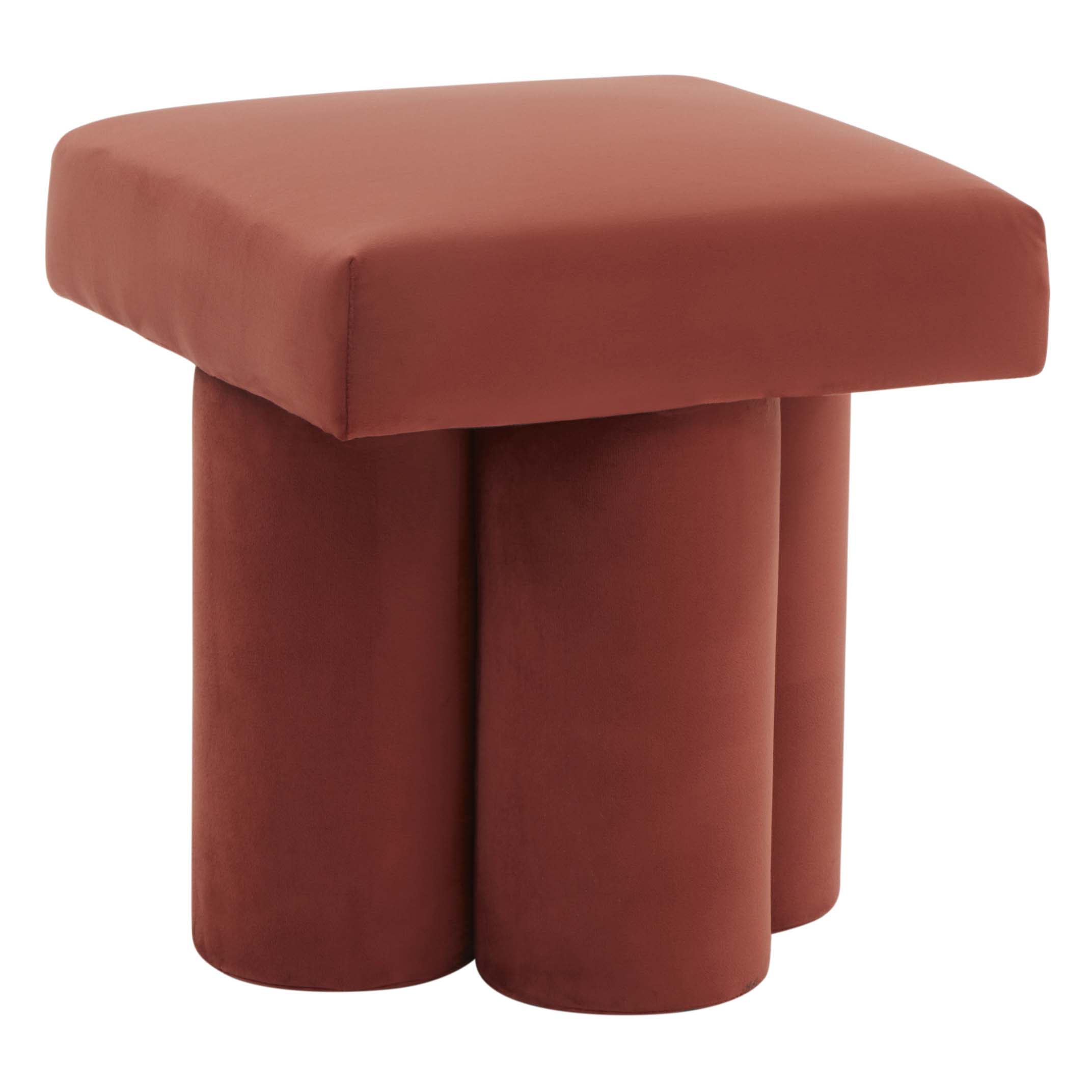 Safavieh Couture Deangelo Velvet Ottoman - Rust