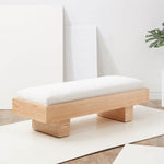 Safavieh Couture Karmen Wood Bench - White / Natural
