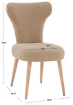 Safavieh Couture Brandietta Faux Shearling Dining Chair - Light Brown / Walnut