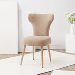 Safavieh Couture Brandietta Faux Shearling Dining Chair - Light Brown / Walnut