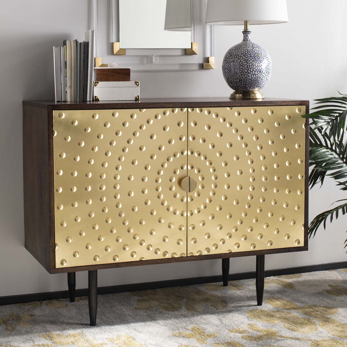 Safavieh Couture Dessaray Brass Sideboard - Wood