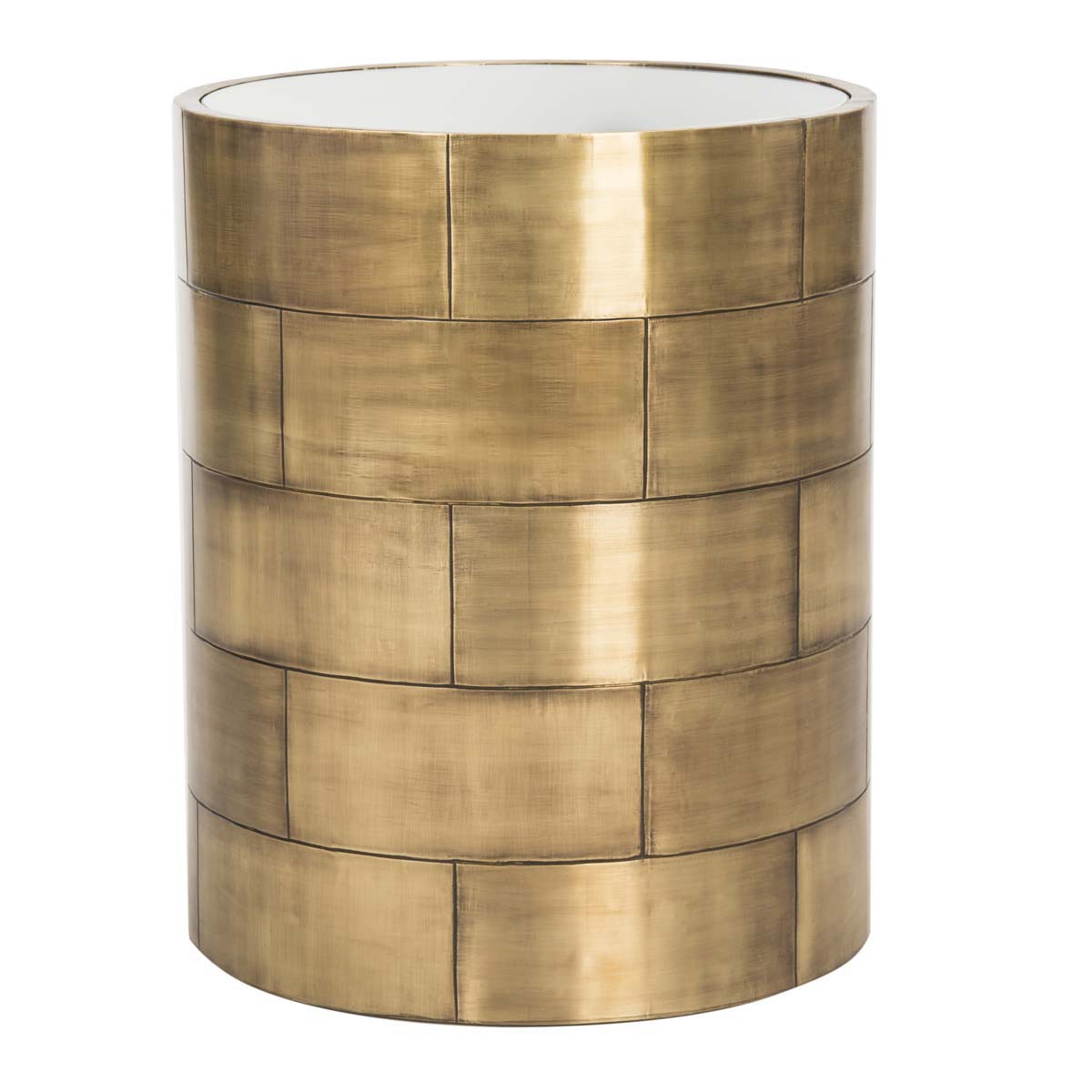 Safavieh Couture Florencia Round Side Table - Clear / Antique Brass