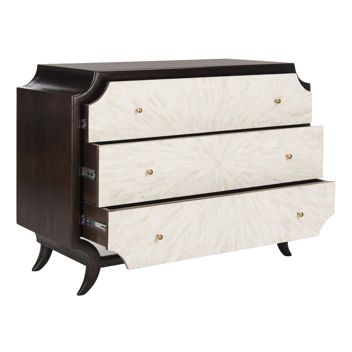 Safavieh Couture Alina Wood 3 Drawer Dresser - Dark Walnut / Natural