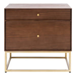 Safavieh Couture Adelyn 2 Drawer Nightstand - Walnut / Gold
