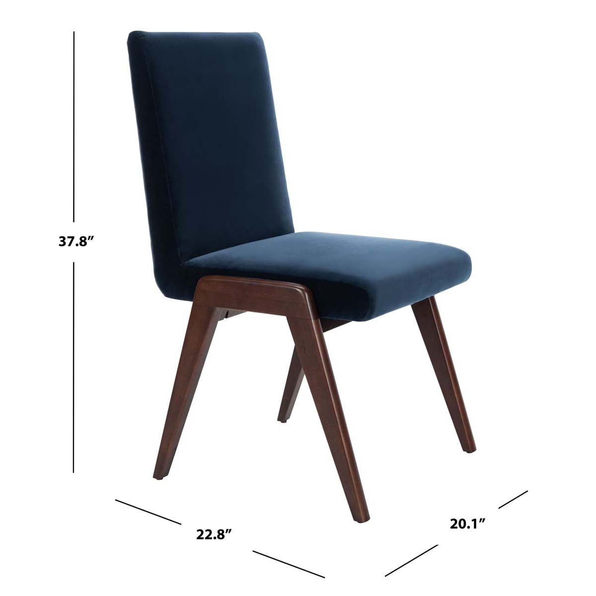 Safavieh Couture Forrest Dining Chair - Navy / Dark Walnut