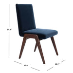 Safavieh Couture Forrest Dining Chair - Navy / Dark Walnut