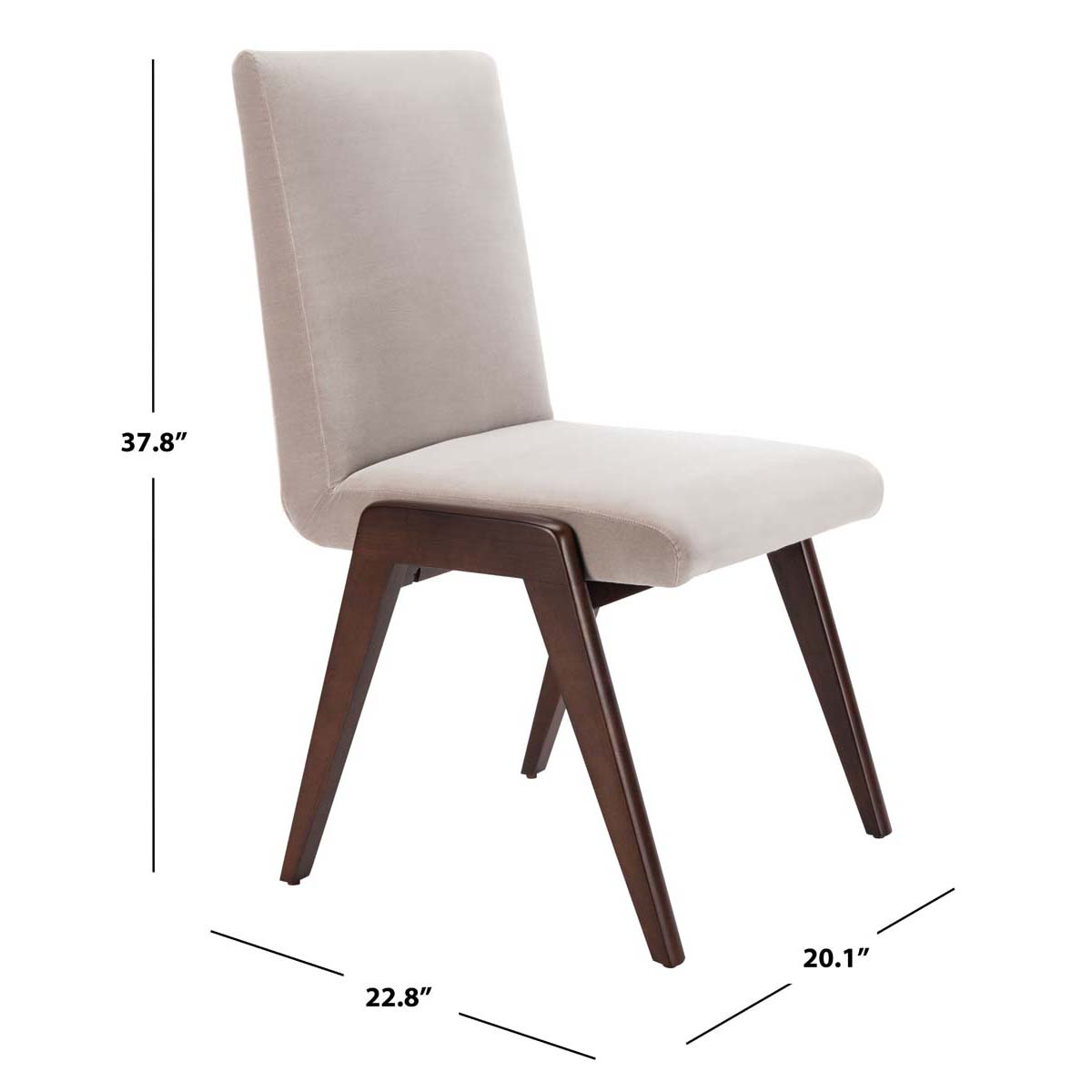 Safavieh Couture Forrest Dining Chair - Light Gray / Dark Walnut