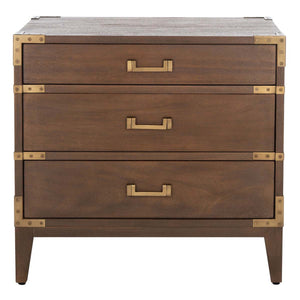 Safavieh Couture Nisha 3 Drawer Wood Nightstand, SFV7708