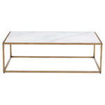 Safavieh Couture Brynna Rectangle Marble Coffee Table - White / Bronze
