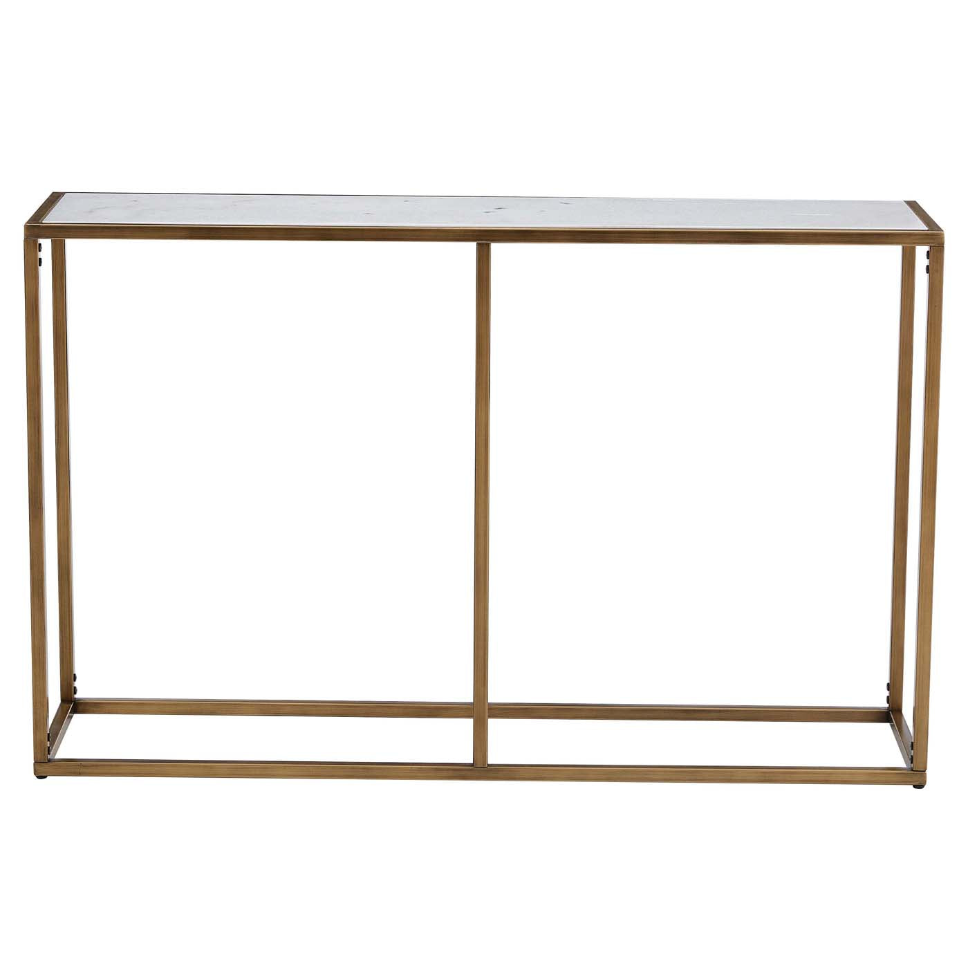 Safavieh Couture Brynna Marble Console Table - White / Bronze