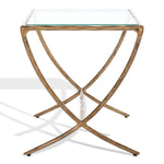 Safavieh Couture Debbie Square Metal Accent Table - Brass