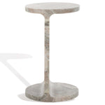 Safavieh Couture Melinda Marble C Accent Table - White / Brown