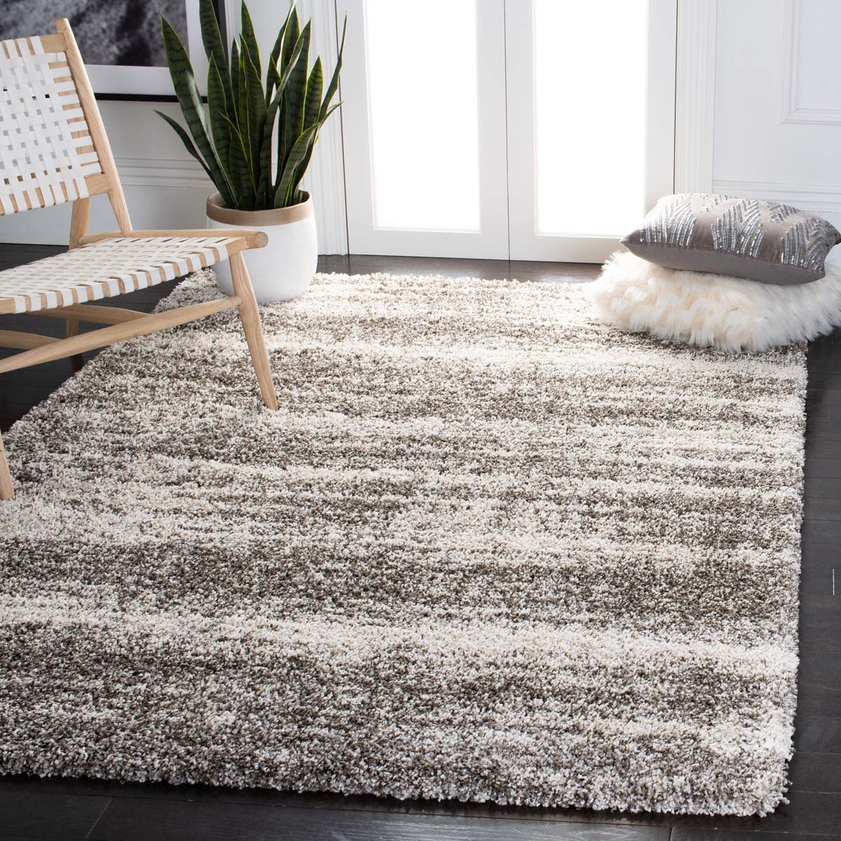 Safavieh Hudson Shag 212 Rug, SGH212 - Ivory / Grey