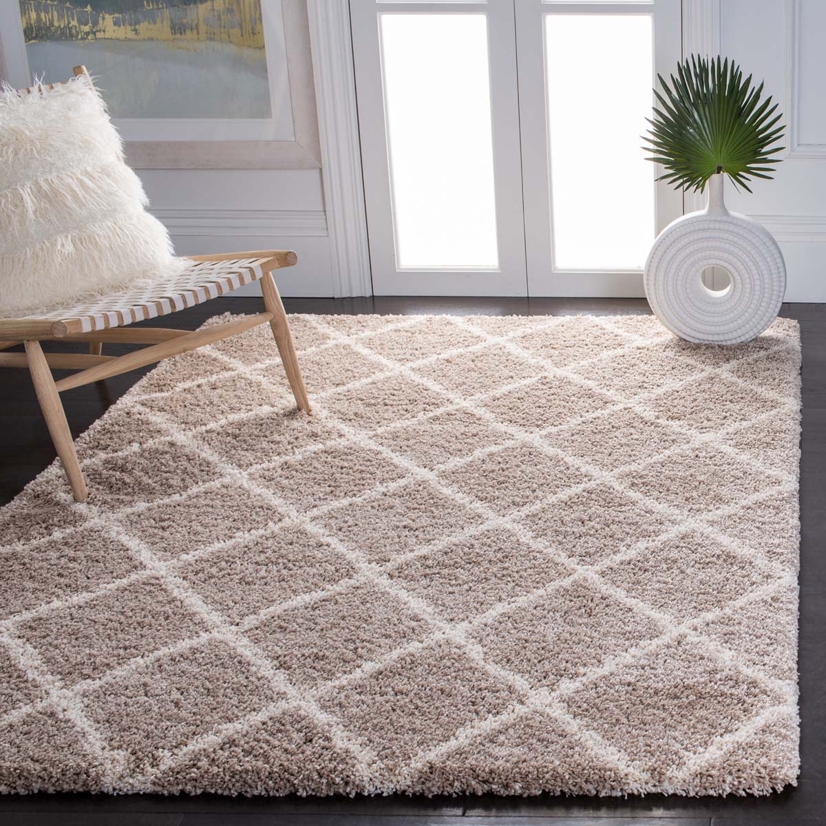 Safavieh Hudson Shag 222 Rug, SGH222 - Beige / Ivory