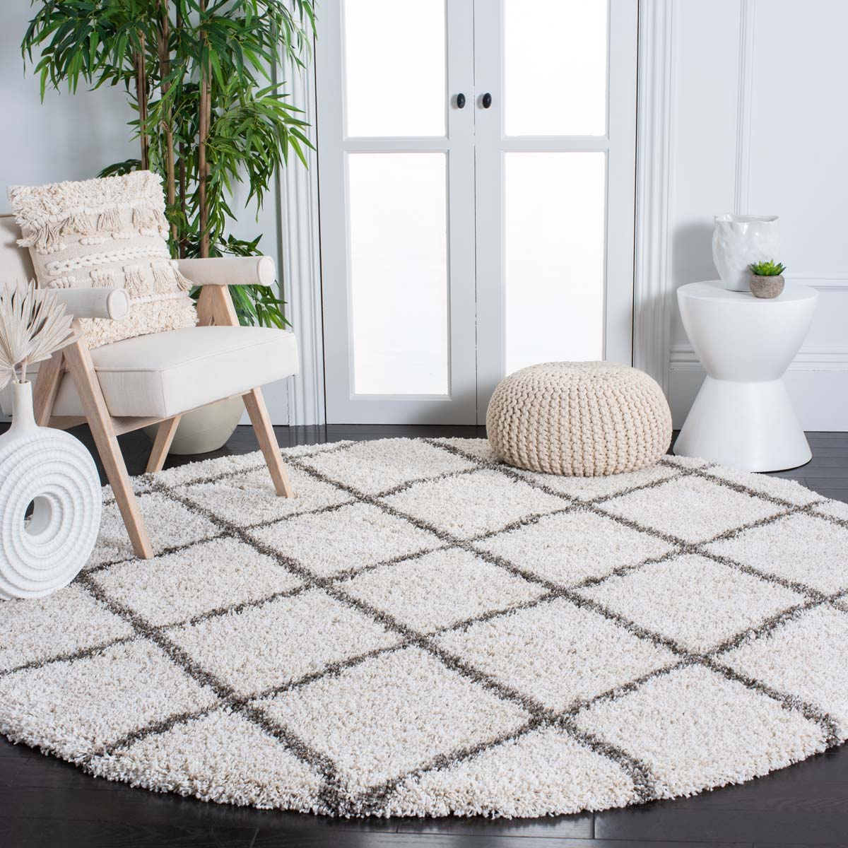 Safavieh Hudson Shag 222 Rug, SGH222 - Ivory / Grey