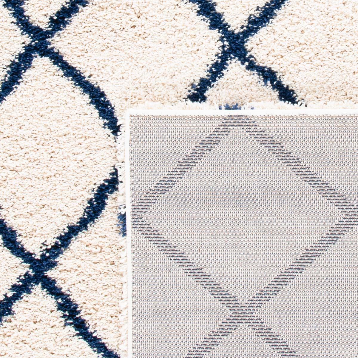 Safavieh Hudson Shag 222 Rug, SGH222 - Ivory / Navy