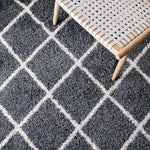 Safavieh Hudson Shag 222 Rug, SGH222 - Dark Grey / Ivory