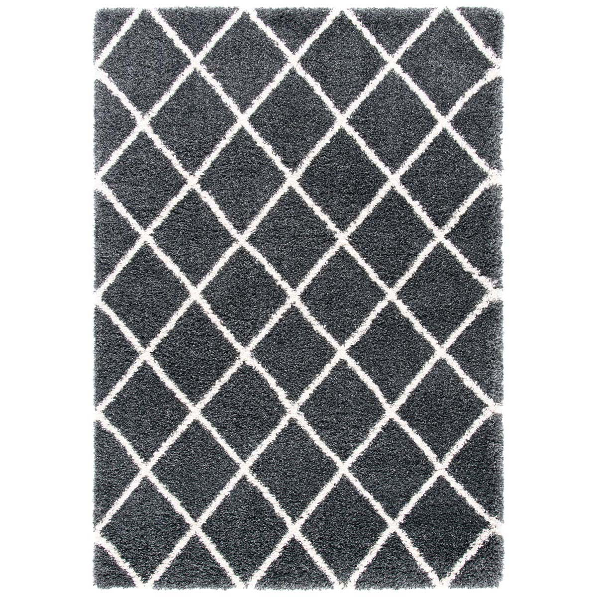 Safavieh Hudson Shag 222 Rug, SGH222 - Dark Grey / Ivory