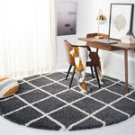 Safavieh Hudson Shag 222 Rug, SGH222 - Dark Grey / Ivory