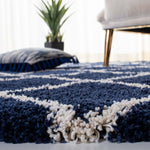 Safavieh Hudson Shag 222 Rug, SGH222 - Navy / Ivory