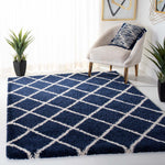 Safavieh Hudson Shag 222 Rug, SGH222 - Navy / Ivory