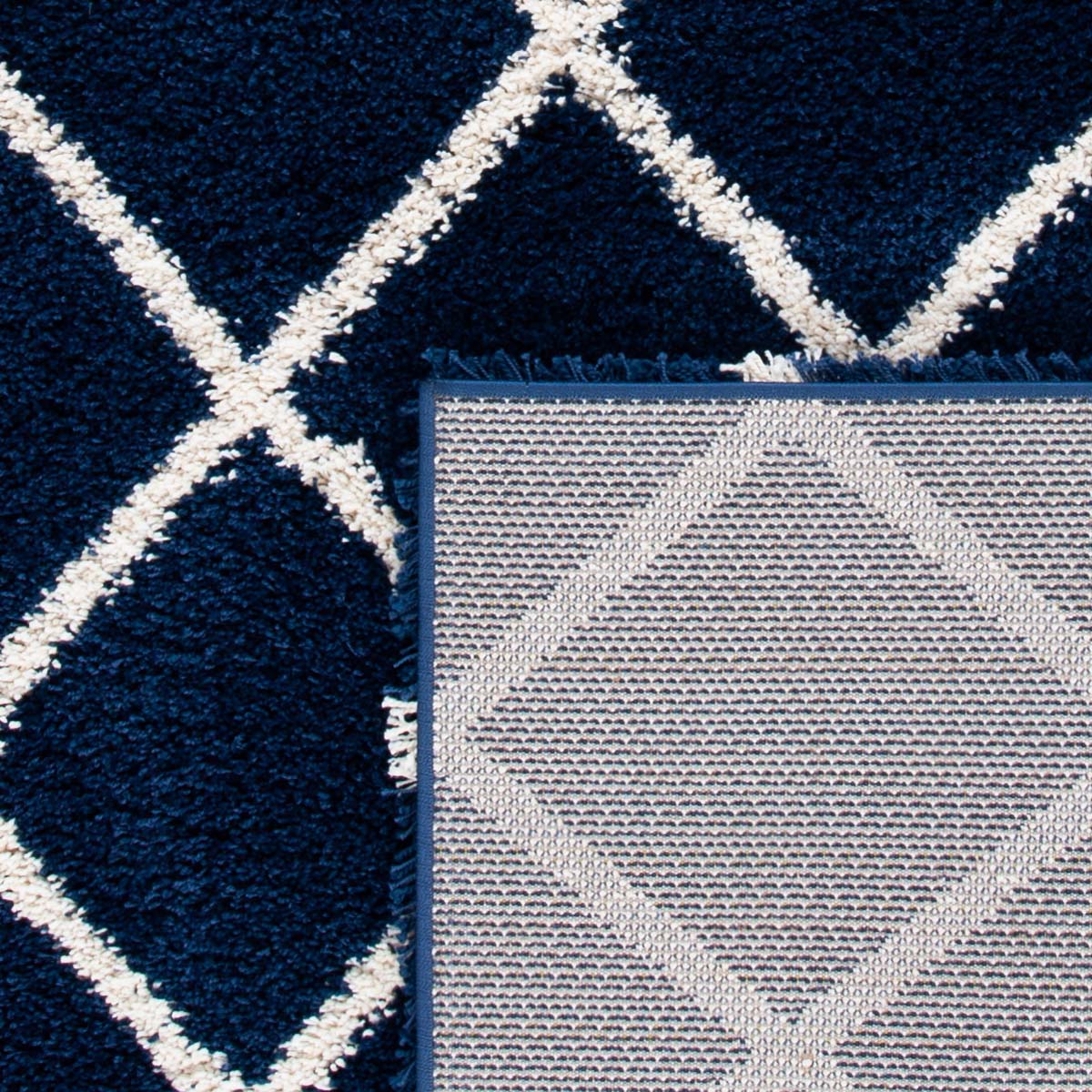 Safavieh Hudson Shag 222 Rug, SGH222 - Navy / Ivory