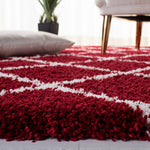 Safavieh Hudson Shag 222 Rug, SGH222 - Red / Ivory