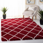 Safavieh Hudson Shag 222 Rug, SGH222 - Red / Ivory