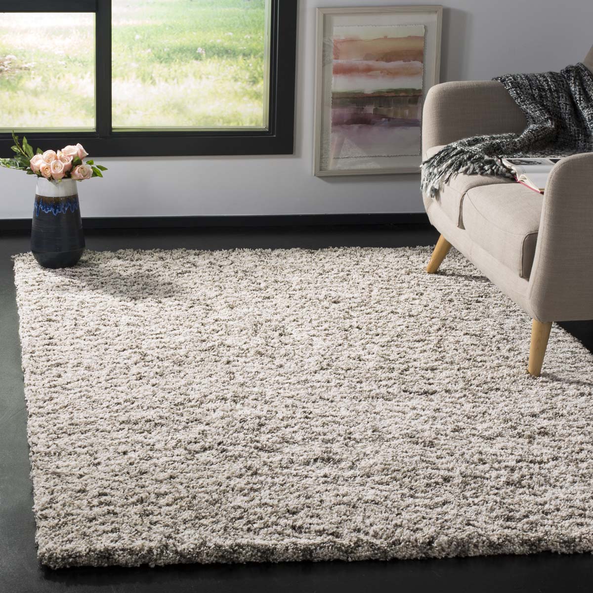 Safavieh Hudson Shag 330 Rug, SGH330 - Ivory / Grey