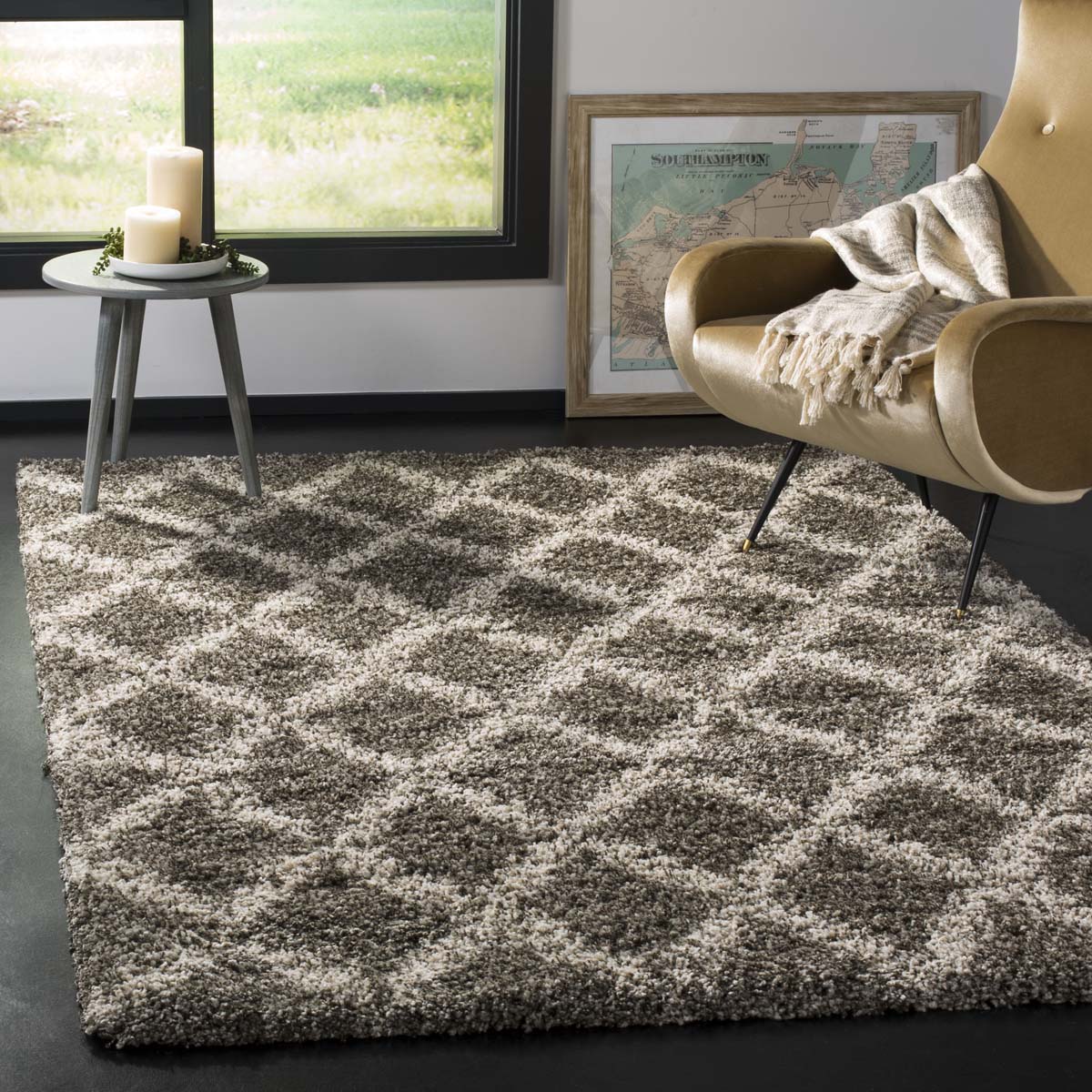 Safavieh Hudson Shag 333 Rug, SGH333 - Grey / Ivory