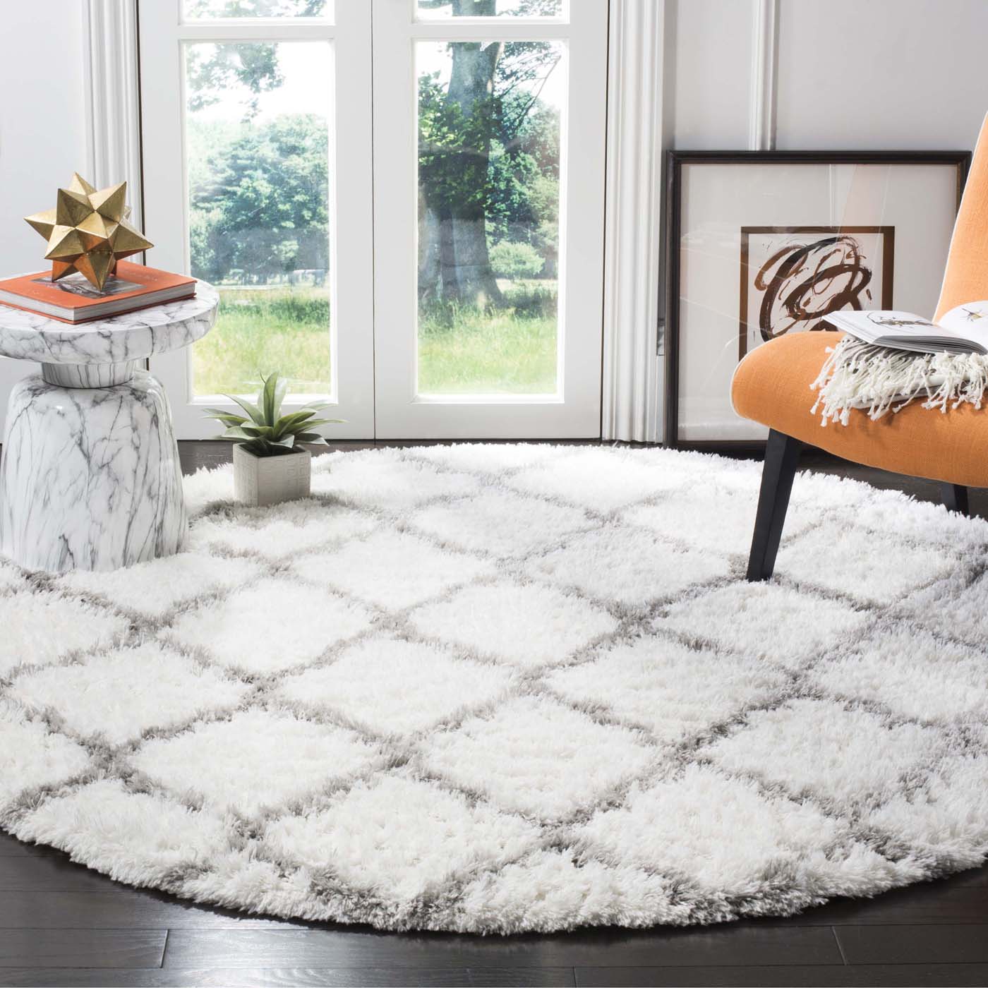 Safavieh Indie Shag 322 Rug, SGI322 - Ivory / Grey