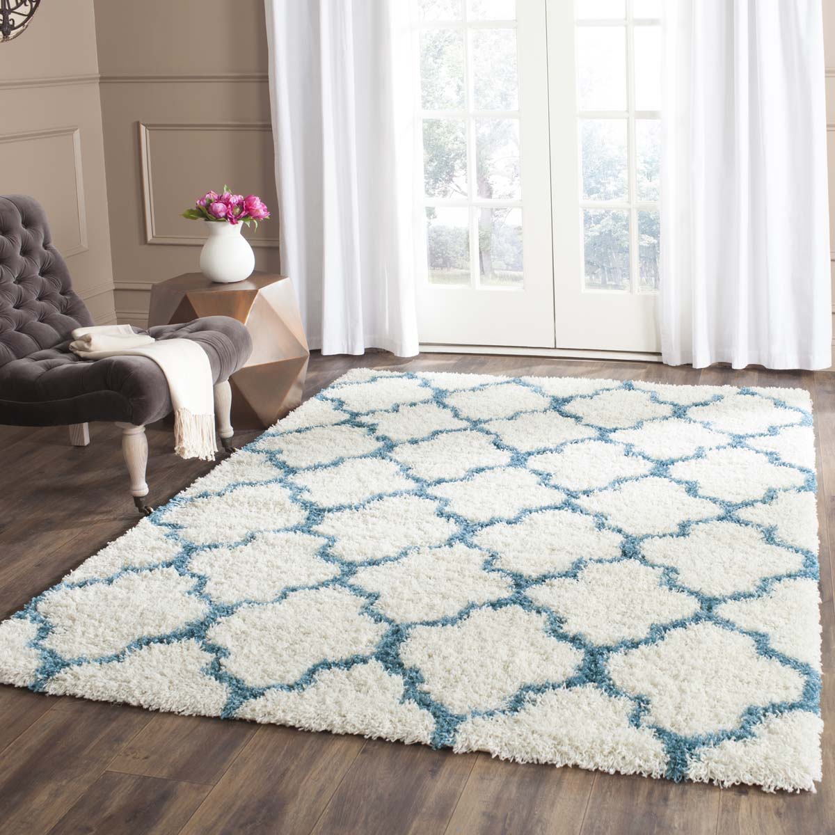 Safavieh Shag Kids 569 Rug, SGK569 - Ivory / Blue
