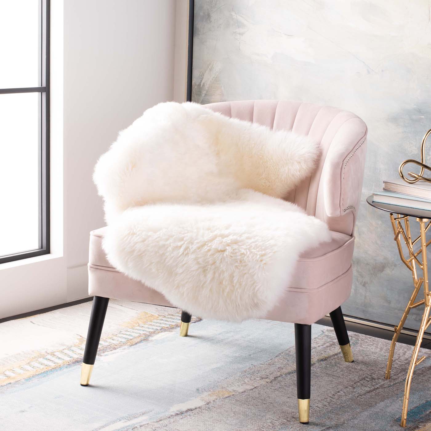 Safavieh Sheep Skin 121 Rug, SHS121 - WHITE