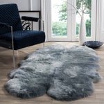 Safavieh Sheep Skin 121 Rug, SHS121 - STEEL BLUE