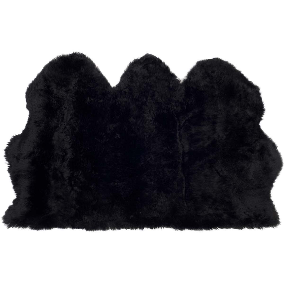 Safavieh Sheep Skin 121 Rug, SHS121 - MIDNIGHT BLACK