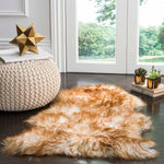 Safavieh Sheep Skin 121 Rug, SHS121 - OFF WHITE / COCO BROWN