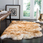 Safavieh Sheep Skin 121 Rug, SHS121 - OFF WHITE / COCO BROWN