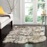 Safavieh Sheep Skin 121 Rug, SHS121 - IVORY / SMOKE GREY