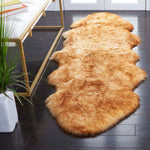 Safavieh Sheep Skin 121 Rug, SHS121 - CHAMPAGNE / COPPER BROWN
