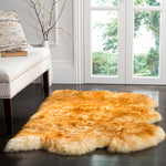 Safavieh Sheep Skin 121 Rug, SHS121 - CHAMPAGNE / COPPER BROWN