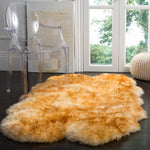 Safavieh Sheep Skin 121 Rug, SHS121 - CHAMPAGNE / COPPER BROWN
