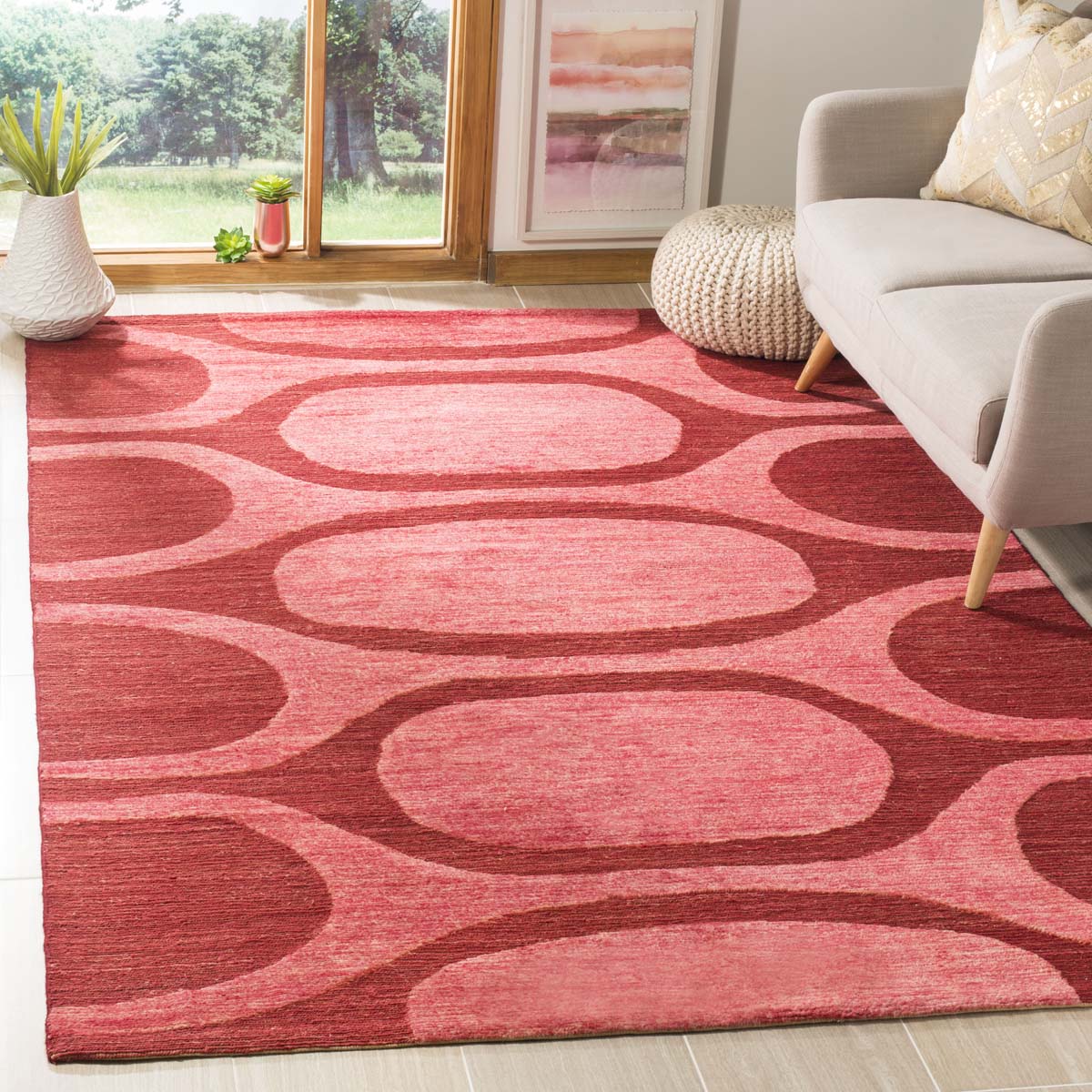 Safavieh Santa Fe 400 Rug, STF400 - Raspberry / Red