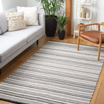 Safavieh Striped Kilim 102 Rug, STK102 - Black / Ivory