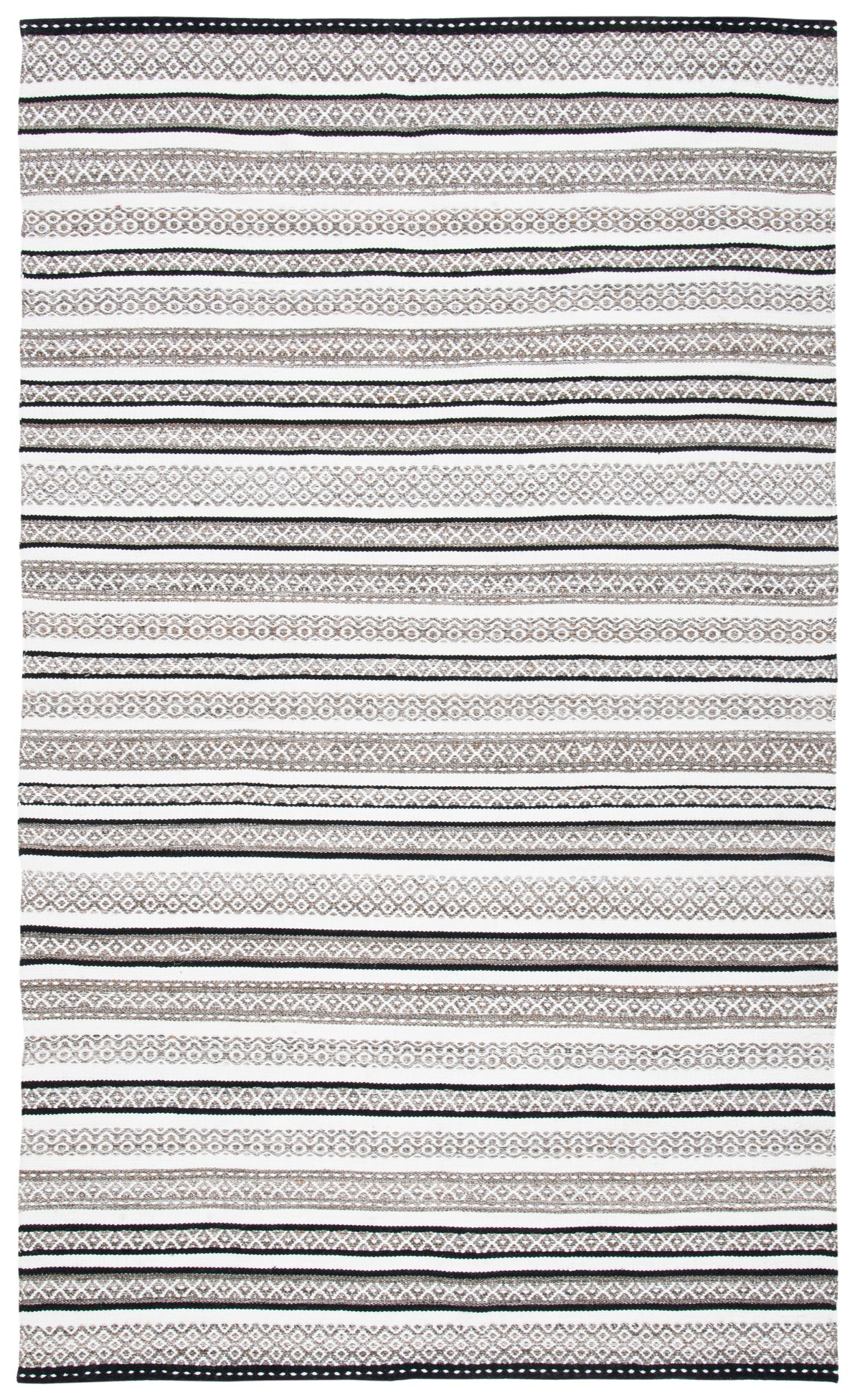 Safavieh Striped Kilim 102 Rug, STK102 - Black / Ivory