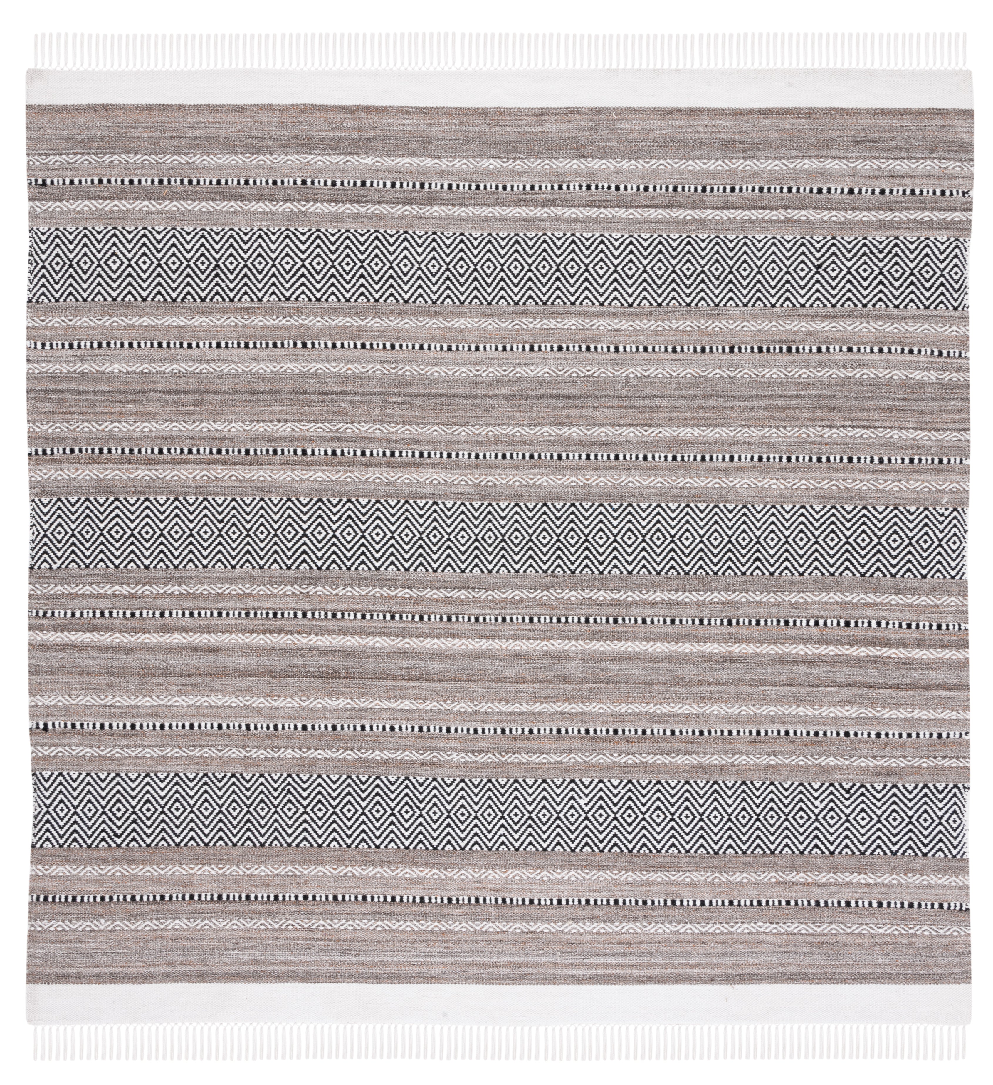 Safavieh Striped Kilim 102 Rug, STK102 - Black / Ivory