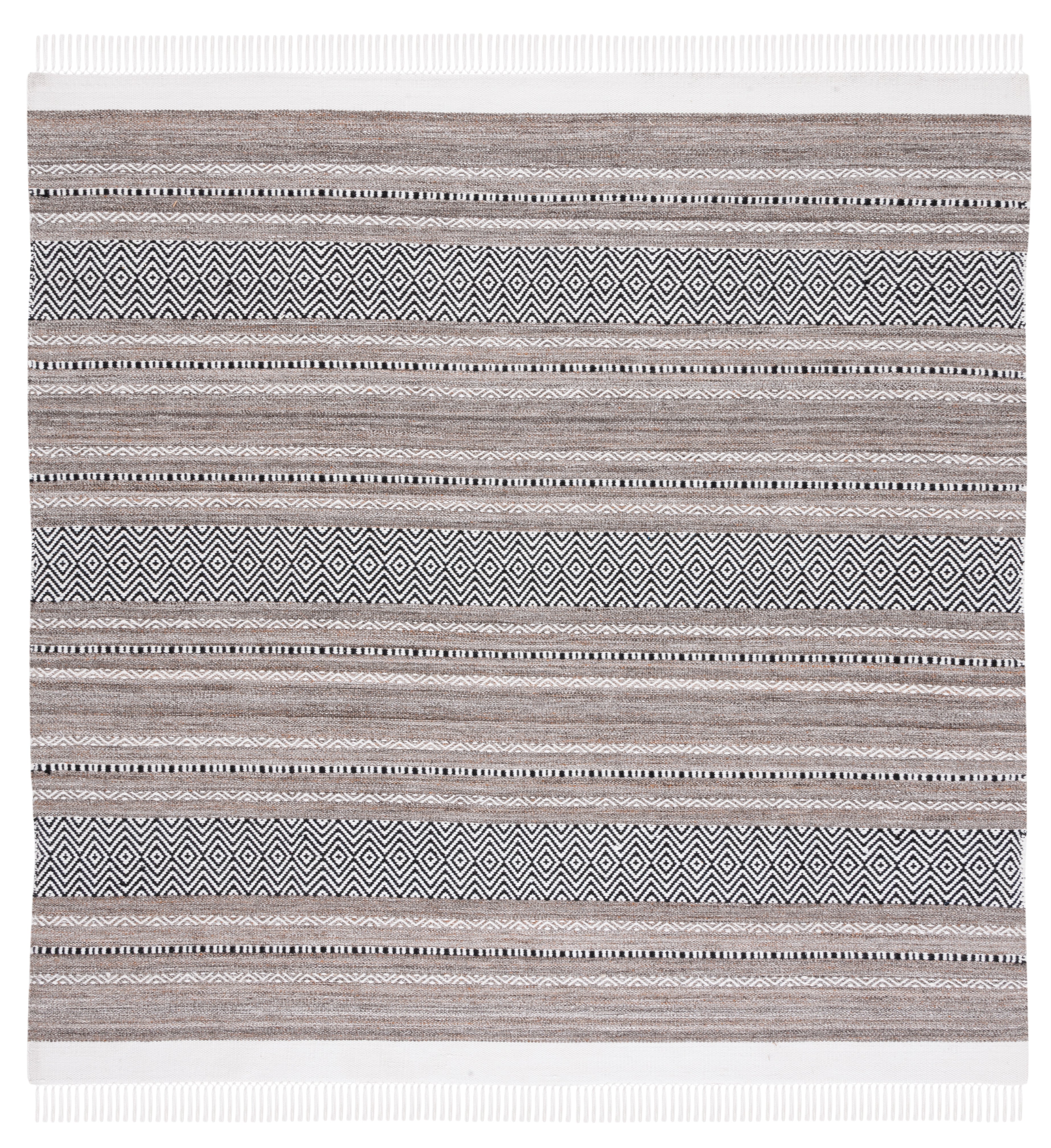 Safavieh Striped Kilim 102 Rug, STK102 - Black / Ivory